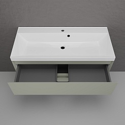 Style Line Тумба под раковину Манхэттен 100 Plus подвесная эмаль олива матовая – фотография-4